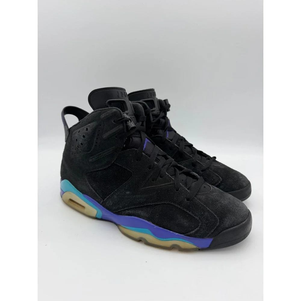 Nike Air Jordan 6 Retro Aqua Black Suede CT8529-004 Mens SZ 13 High Top Sneaker